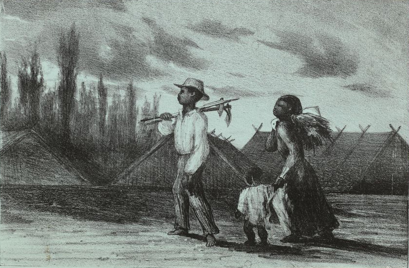 Retour de travail. Potémont, Adolphe Martial. 1848. Archives Départementales de La Réunion